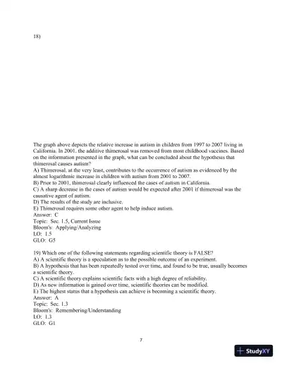 Human Biology: Concepts And Current Issues, 8th Edition Test Bank - Page 8 preview image