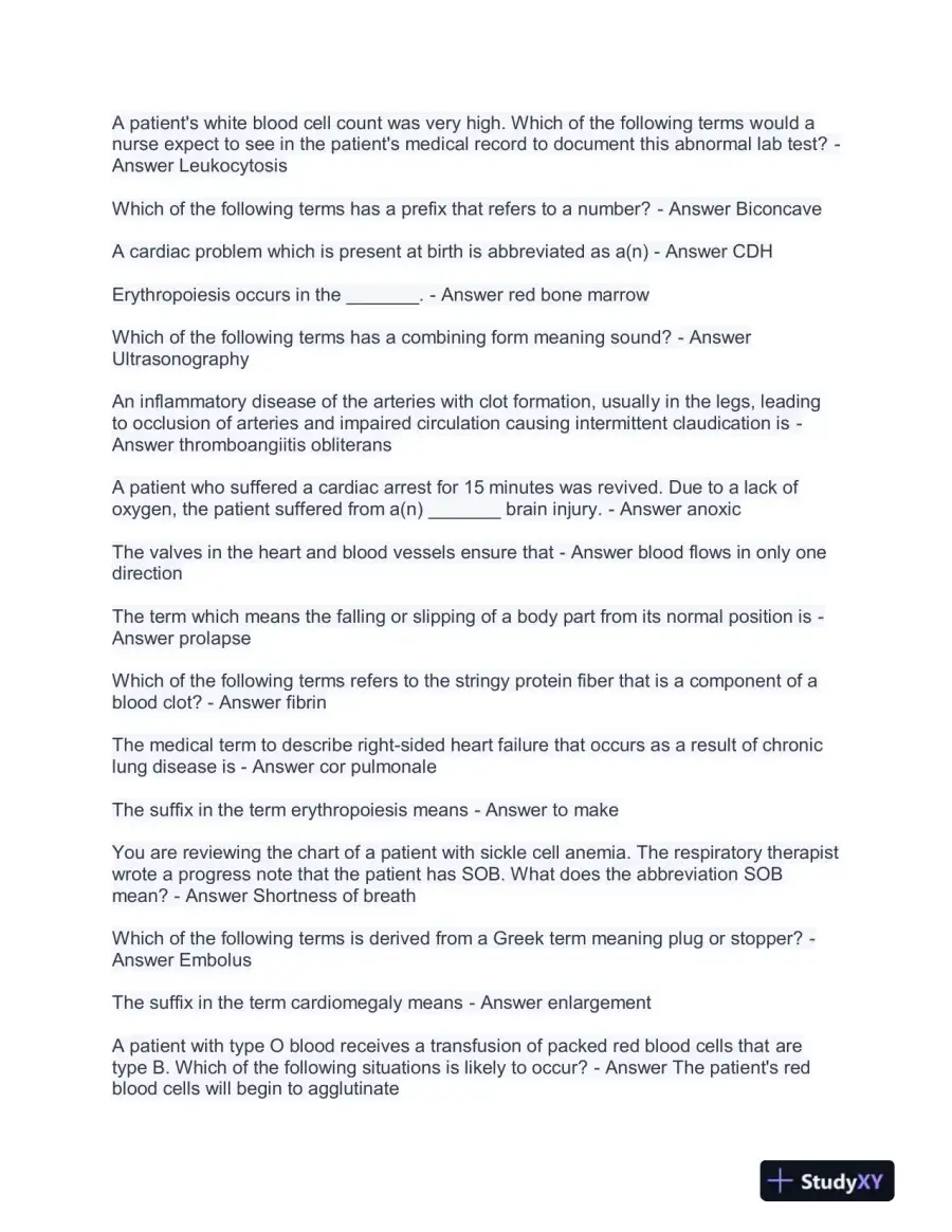 Medicine Final Exam With Answers (484 Solved Questions), page 6