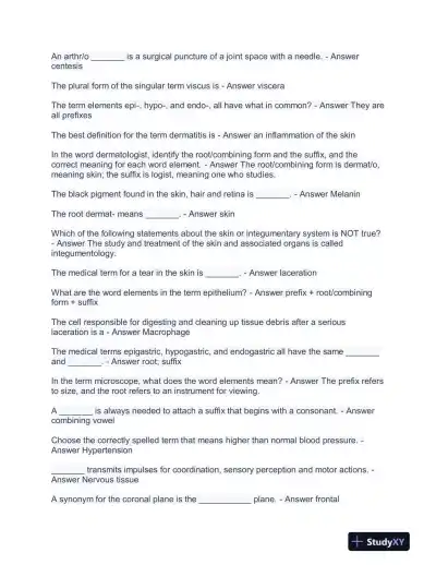 Medicine Final Exam With Answers (484 Solved Questions) - Page 9 preview image