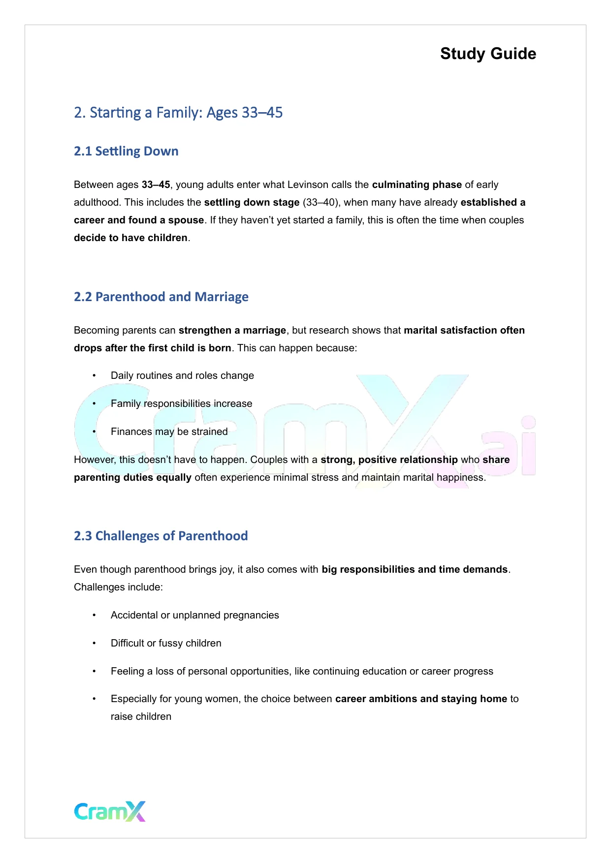 Developmental Psychology - Psychosocial Development Age 17–45 - Page 2 preview image