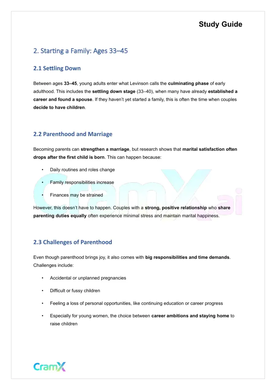 Developmental Psychology - Psychosocial Development Age 17–45, page 2