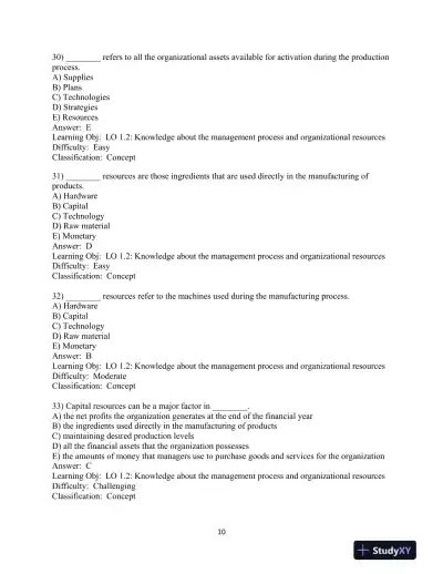 Test Bank for Modern Management, 15th Edition - Page 11 preview image