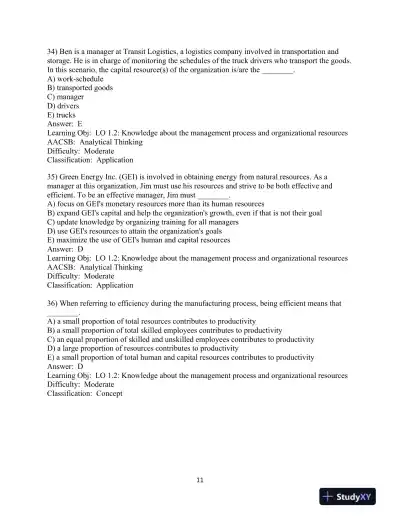 Test Bank for Modern Management, 15th Edition - Page 12 preview image