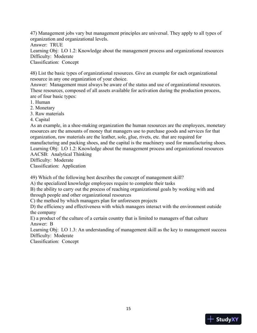 Test Bank for Modern Management, 15th Edition, page 16