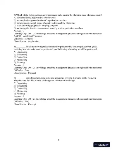 Test Bank for Modern Management, 15th Edition - Page 4 preview image