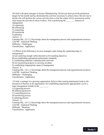 Test Bank for Modern Management, 15th Edition - Page 5 preview image