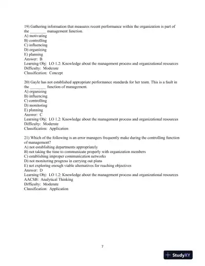 Test Bank for Modern Management, 15th Edition - Page 8 preview image