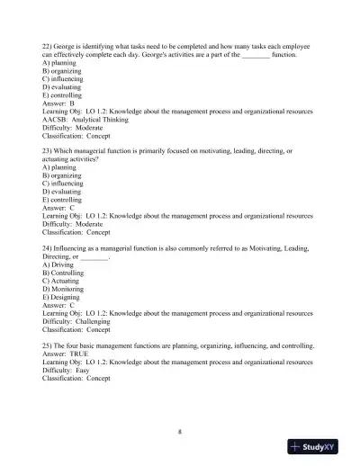 Test Bank for Modern Management, 15th Edition - Page 9 preview image