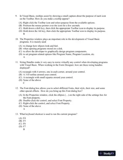 Introduction to Programming Using Visual Basic 10th Edition Test Bank - Page 10 preview image