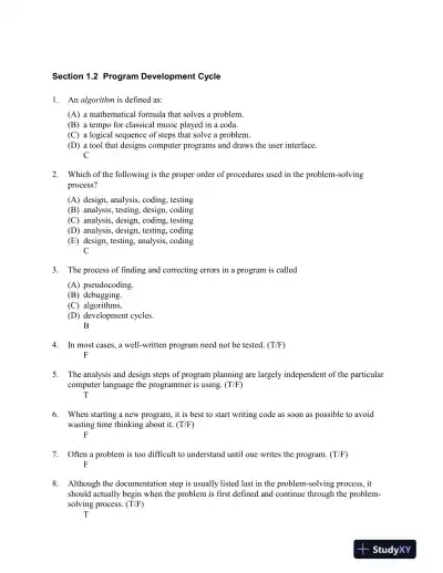 Introduction to Programming Using Visual Basic 10th Edition Test Bank - Page 3 preview image