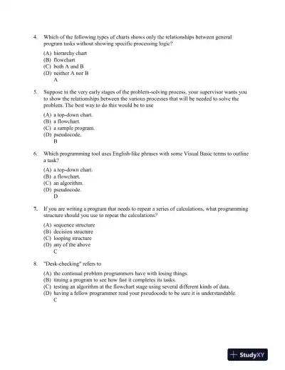 Introduction to Programming Using Visual Basic 10th Edition Test Bank - Page 5 preview image