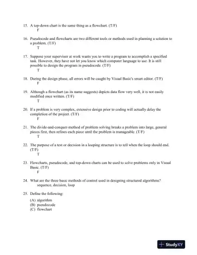 Introduction to Programming Using Visual Basic 10th Edition Test Bank - Page 7 preview image