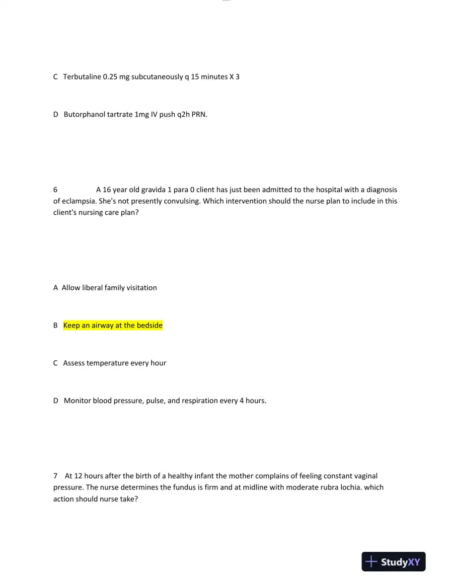 2023-2024 HESI Maternity OB Test Question Version 2 With Answers (49 Solved Questions), page 5