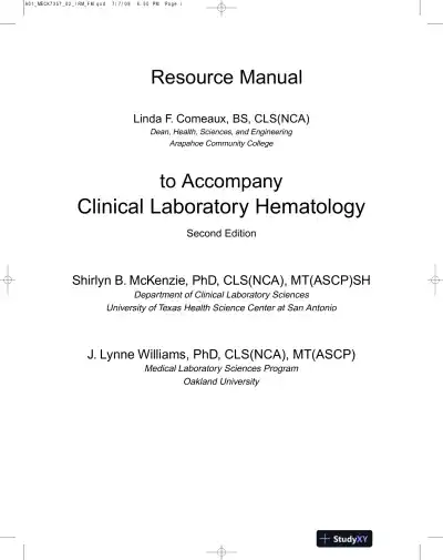 Solution Manual for Clinical Laboratory Hematology, 2nd Edition - Page 1 preview image