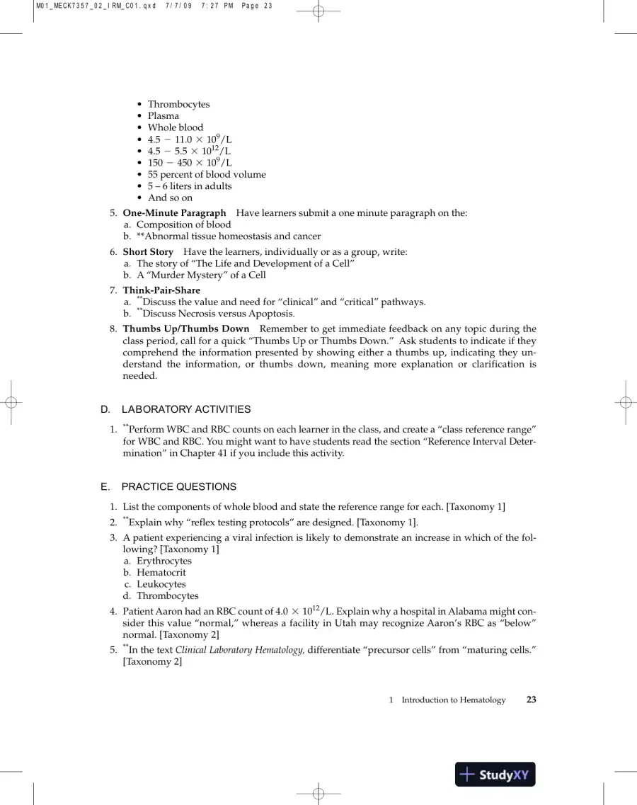Solution Manual for Clinical Laboratory Hematology, 2nd Edition, page 7