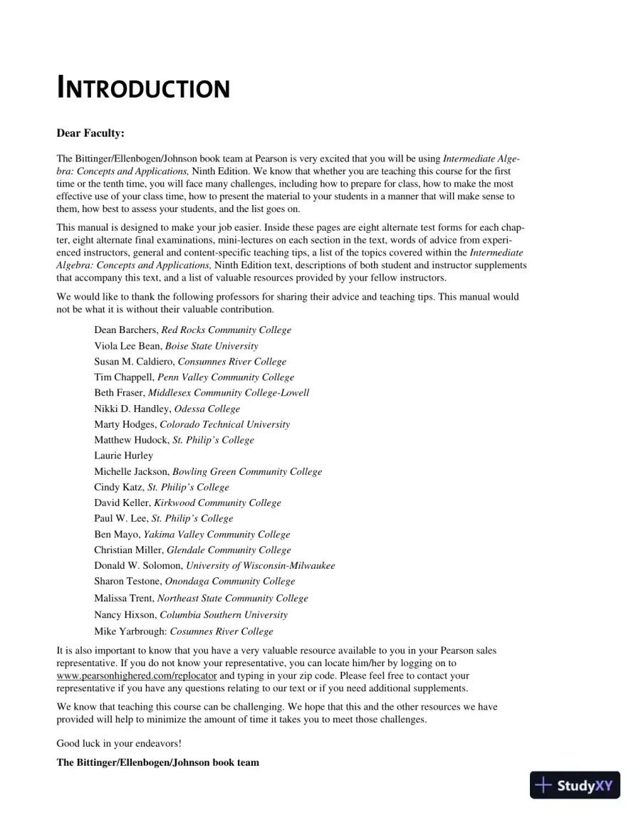 Solution Manual for Intermediate Algebra, 9th Edition, page 3