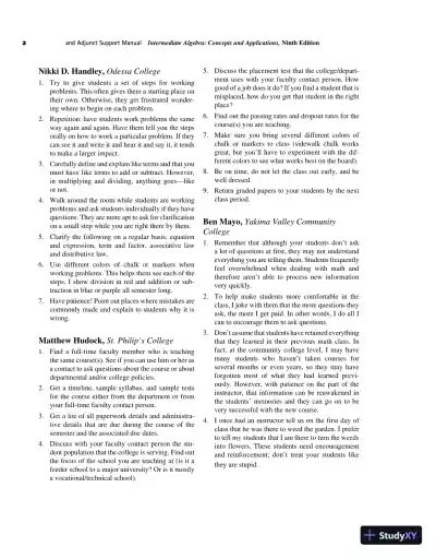 Solution Manual for Intermediate Algebra, 9th Edition - Page 5 preview image