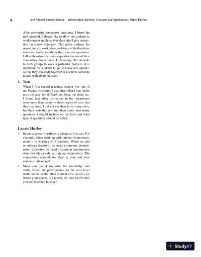 Solution Manual for Intermediate Algebra, 9th Edition - Page 7 preview image