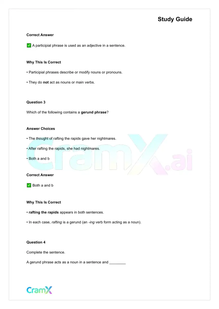 Grammar - Phrases, Clauses, and Sentences, page 10