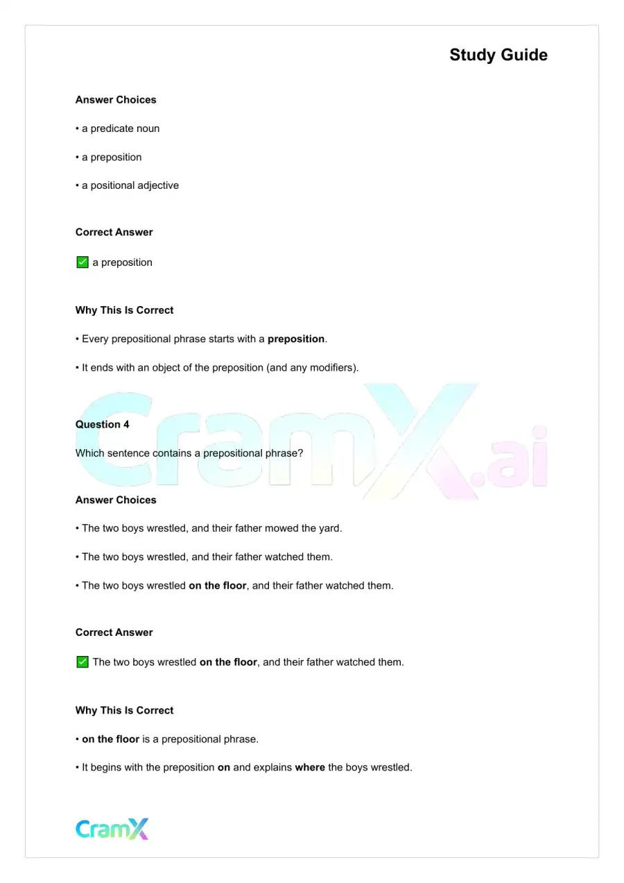 Grammar - Phrases, Clauses, and Sentences, page 4