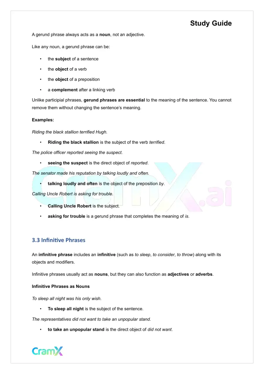 Grammar - Phrases, Clauses, and Sentences, page 7