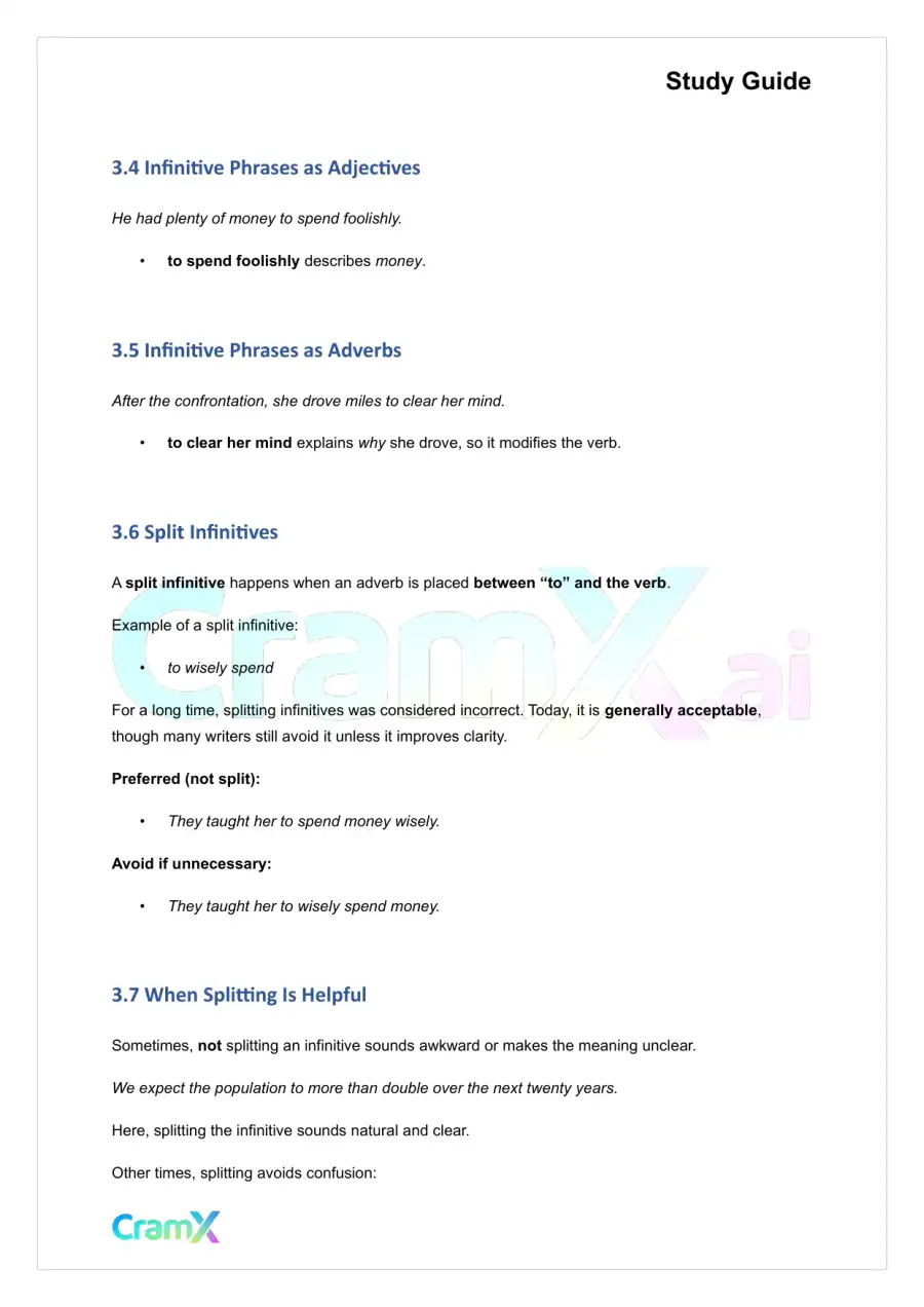 Grammar - Phrases, Clauses, and Sentences, page 8