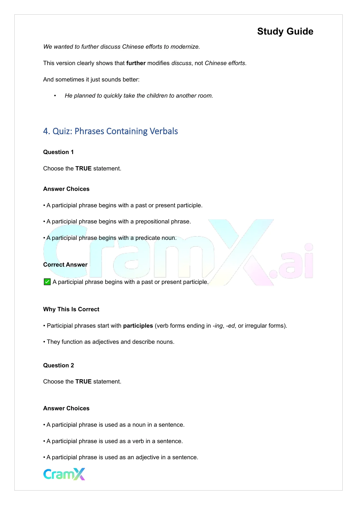 Grammar - Phrases, Clauses, and Sentences - Page 9 preview image