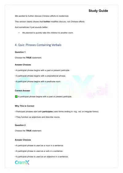 Grammar - Phrases, Clauses, and Sentences - Page 9 preview image