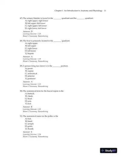 Visual Anatomy and Physiology 3rd Edition Test Bank - Page 14 preview image