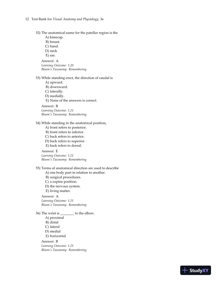 Visual Anatomy and Physiology 3rd Edition Test Bank, page 15