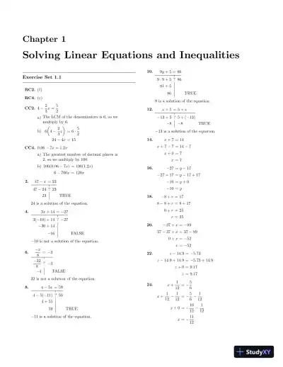 Solution Manual For Intermediate Algebra, 13th Edition - Page 14 preview image