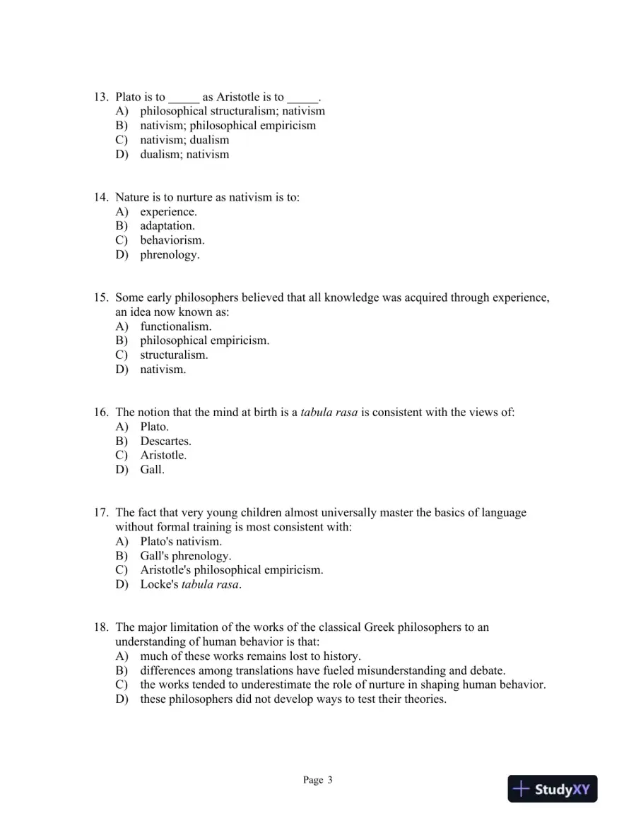 Psychology Third Edition Test Bank, page 10