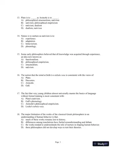 Psychology Third Edition Test Bank - Page 10 preview image