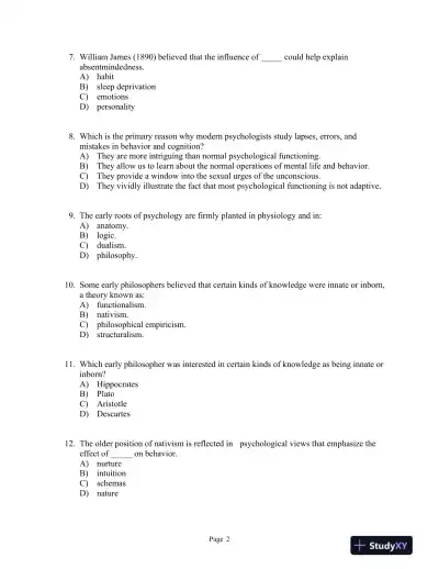 Psychology Third Edition Test Bank - Page 9 preview image
