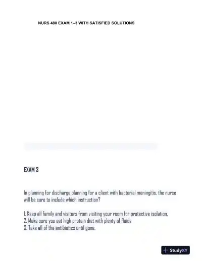 NURS480 Comprehensive Practice Exam With Answers (189 Solved Questions) - Page 1 preview image