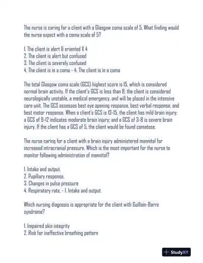 NURS480 Comprehensive Practice Exam With Answers (189 Solved Questions) - Page 16 preview image