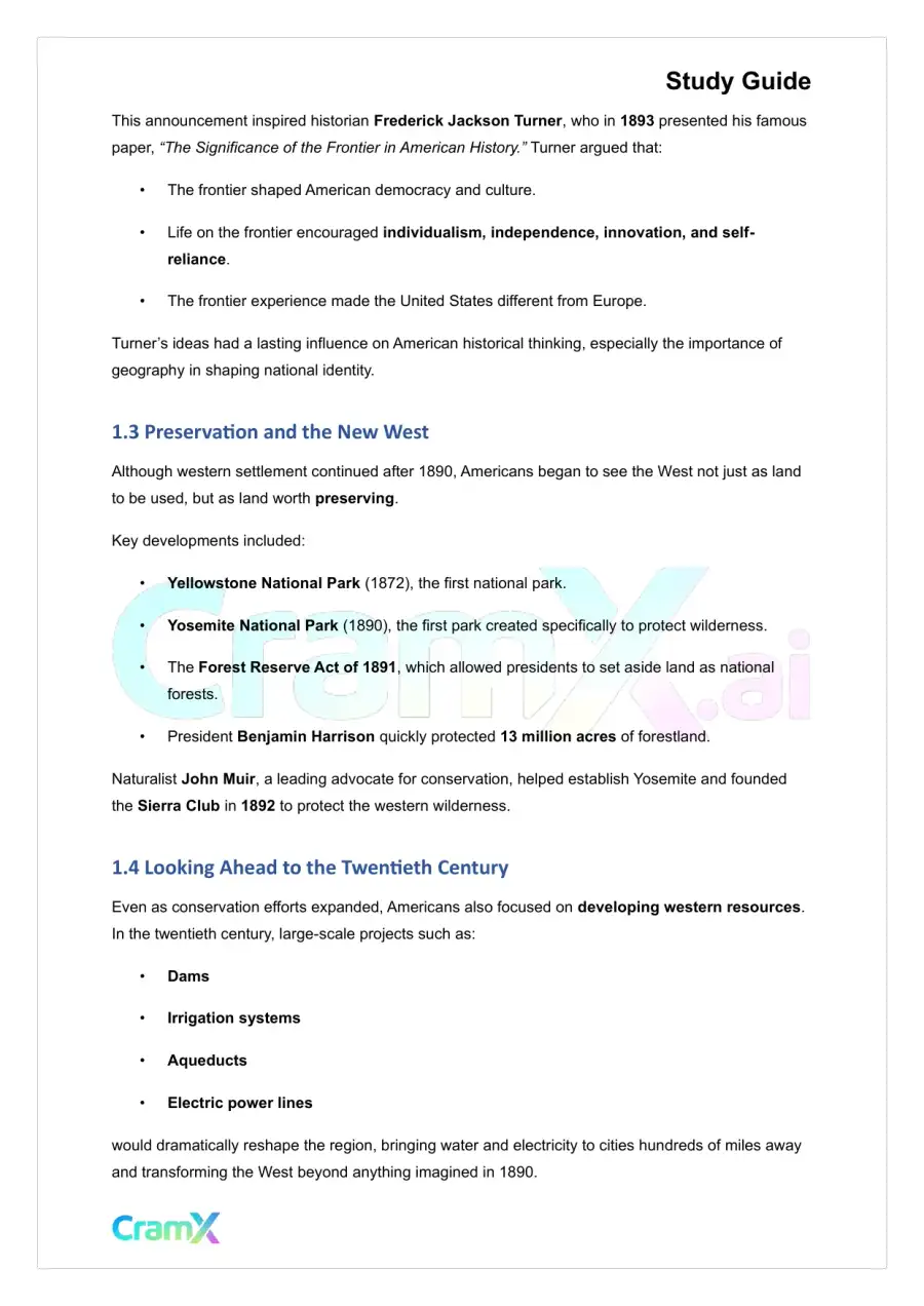 U.S. History II - Settling the West, page 2