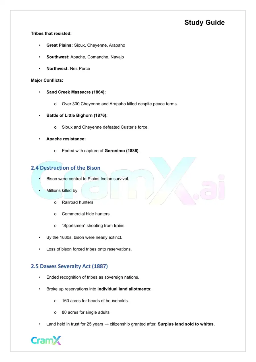 U.S. History II - Settling the West, page 4