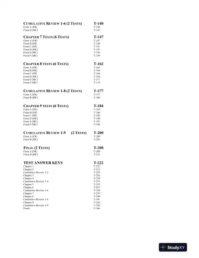 Test Bank for Introductory Algebra for College Students, 6th Edition - Page 3 preview image