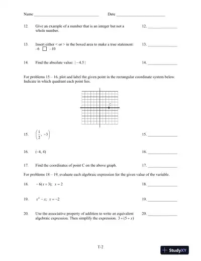 Test Bank for Introductory Algebra for College Students, 6th Edition - Page 5 preview image