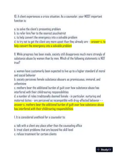 2022-2023 CADC Pharmacology Practice Exam With Answers (80 Solved Questions) - Page 3 preview image