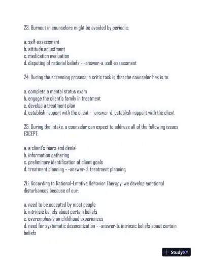 2022-2023 CADC Pharmacology Practice Exam With Answers (80 Solved Questions) - Page 7 preview image