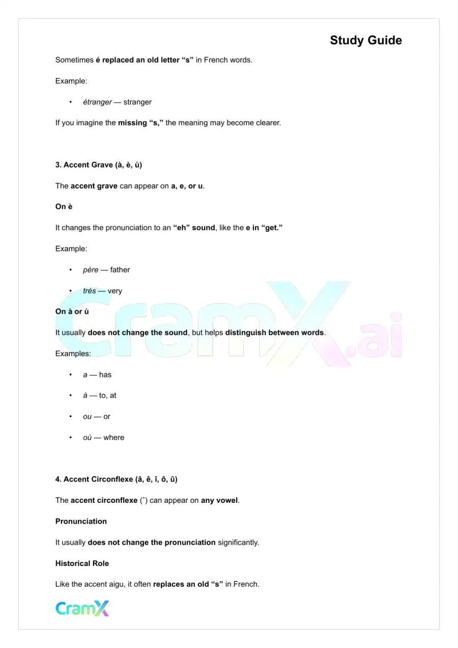 French I - Pronunciation, page 2