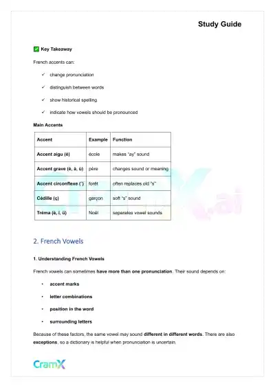 French I - Pronunciation - Page 4 preview image