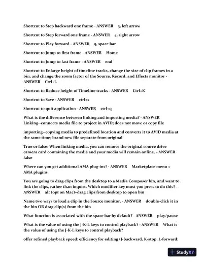 2023 AVID Media Composer 101 Certification Practice Exam with Answers (233 Solved Questions) - Page 3 preview image