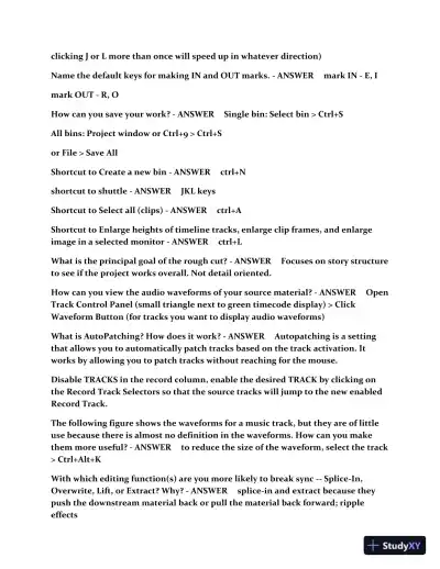 2023 AVID Media Composer 101 Certification Practice Exam with Answers (233 Solved Questions) - Page 4 preview image