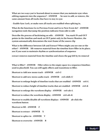2023 AVID Media Composer 101 Certification Practice Exam with Answers (233 Solved Questions) - Page 5 preview image