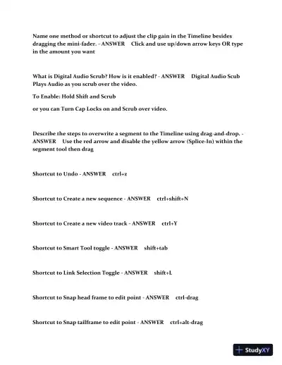 2023 AVID Media Composer 101 Certification Practice Exam with Answers (233 Solved Questions) - Page 7 preview image