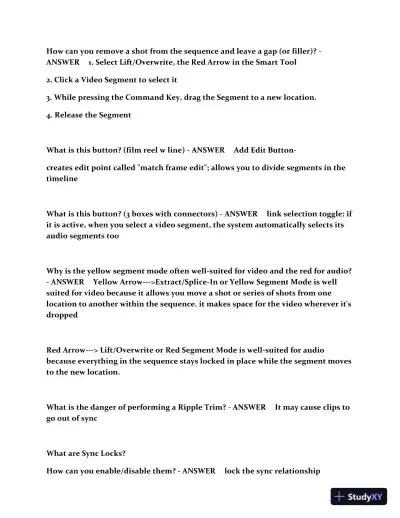 2023 AVID Media Composer 101 Certification Practice Exam with Answers (233 Solved Questions) - Page 9 preview image