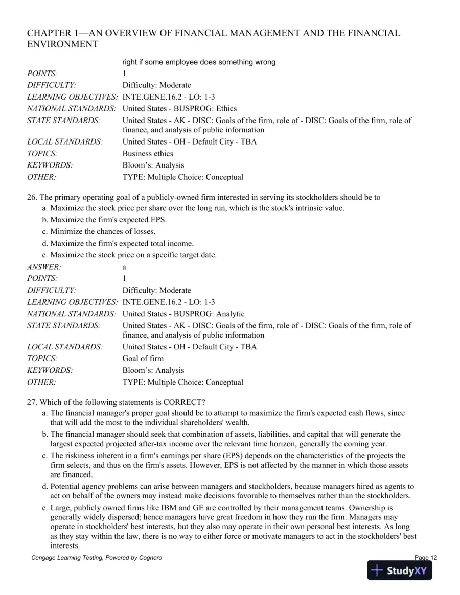 Test Bank For Intermediate Financial Management, 12th Edition, page 13